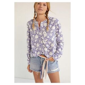 Pilcro Whitney Embroidered Trapeze Blouse